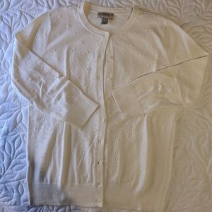 LOFT swiss dot cotton cardigan